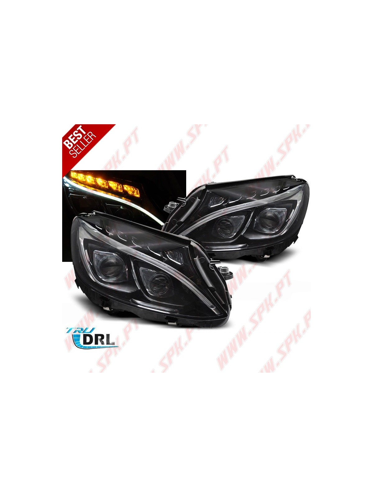 Faróis DayLight / Black - Mercedes W205 (2014-2018) Faróis DayLight / Black - Mercedes W205 (2014-2018)