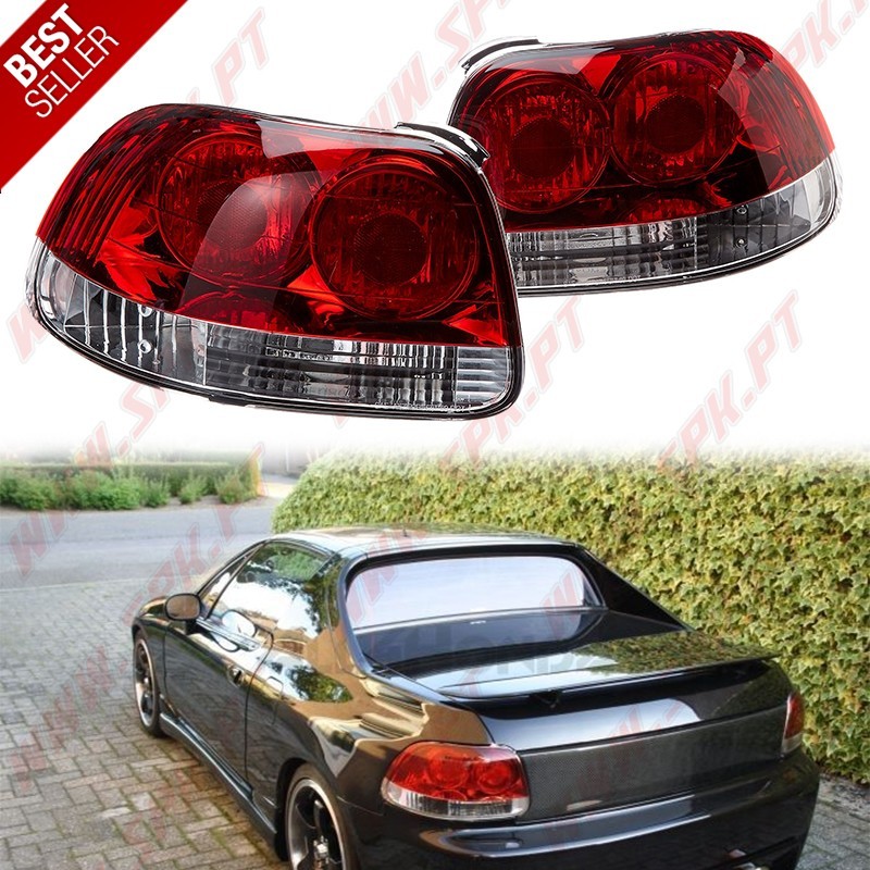 Farolins Cristal Red+Clear - Honda Del Sol (1992-1998)