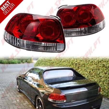 Farolins Cristal Red+Clear - Honda Del Sol (1992-1998)