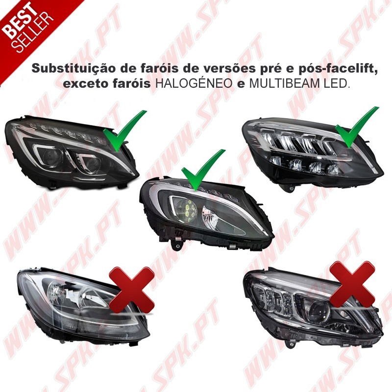 Faróis FULL-LED / Black - Mercedes W205 (2014-2021) Faróis FULL-LED / Black - Mercedes W205 (2014-2021)