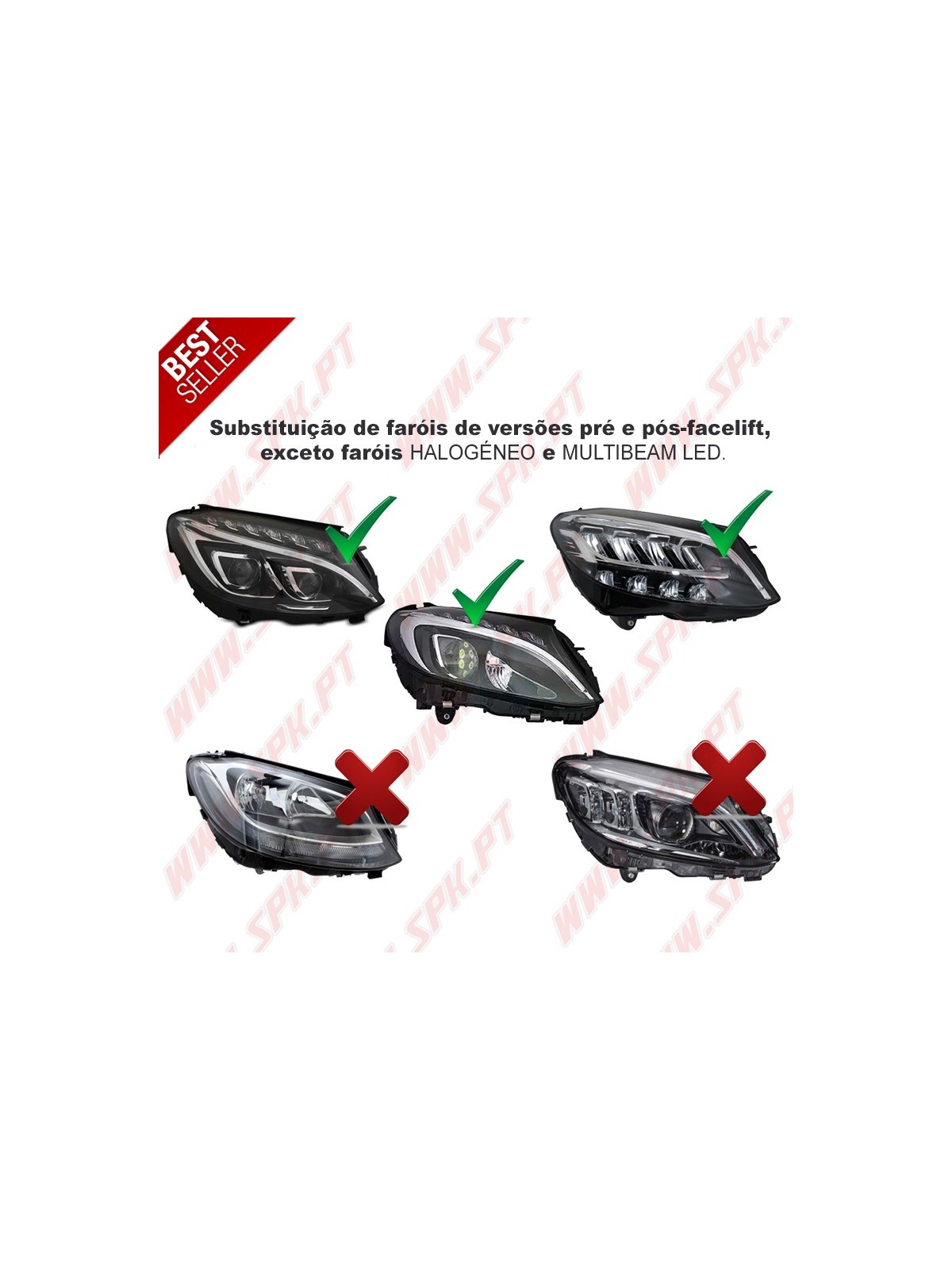Faróis FULL-LED / Black - Mercedes W205 (2014-2021) Faróis FULL-LED / Black - Mercedes W205 (2014-2021)