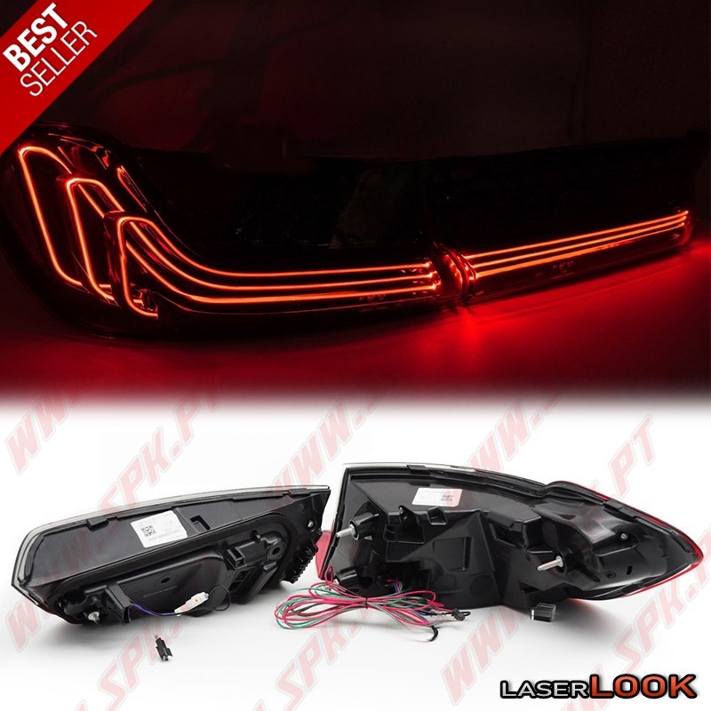 Farolins LED Look LASER Red+Smoke - BMW G20 Sedan (2019-2022) Farolins LED Look LASER Red+Smoke - BMW G20 Sedan (2019-2022)