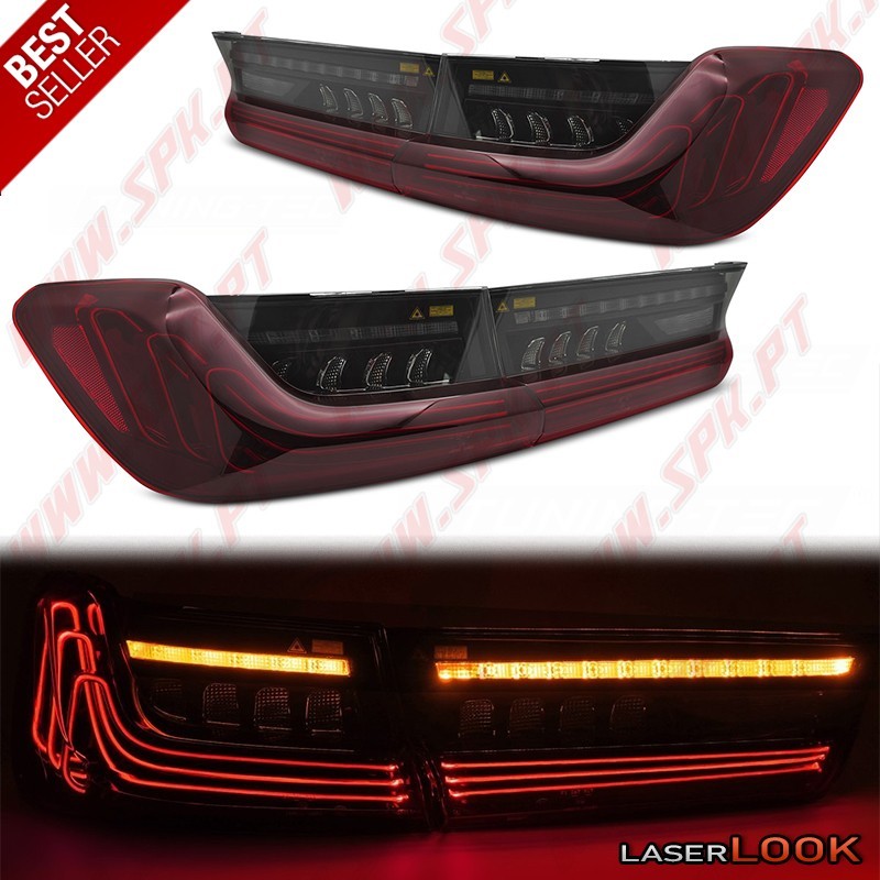 Farolins LED Look LASER Red+Smoke - BMW G20 Sedan (2019-2022) Farolins LED Look LASER Red+Smoke - BMW G20 Sedan (2019-2022)