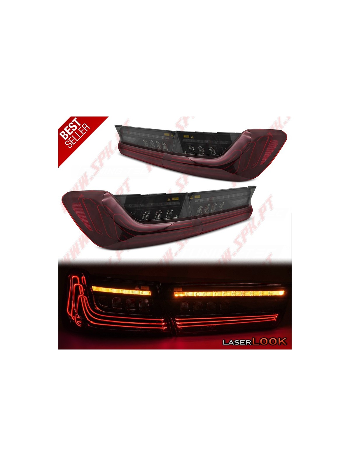 Farolins LED Look LASER Red+Smoke - BMW G20 Sedan (2019-2022) Farolins LED Look LASER Red+Smoke - BMW G20 Sedan (2019-2022)