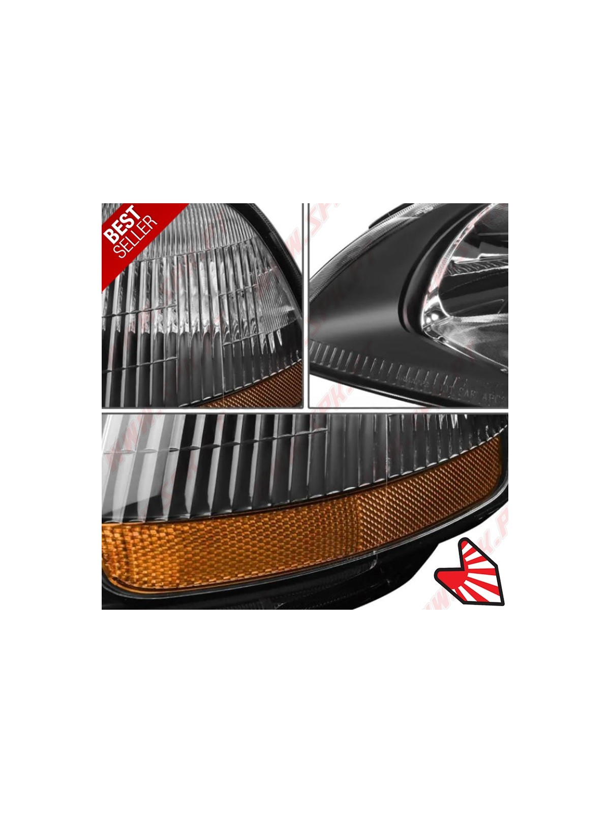 Faróis Look JDM Black+Amber  - Honda Civic Pré-Facelift (1996-1998) Faróis Look JDM Black+Amber  - Honda Civic Pré-Facelift (1996-1998)