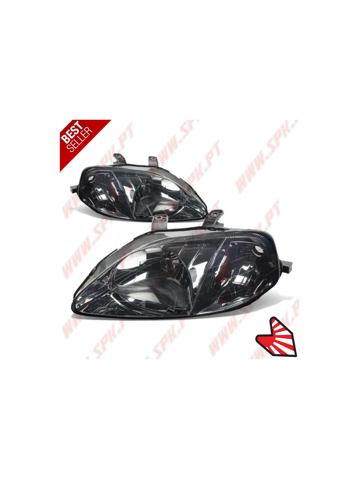 Faróis Look JDM Smoke Chrome+Amber  - Honda Civic Facelift (1999-2001) Faróis Look JDM Smoke Chrome+Amber  - Honda Civic Facelift (1999-2001)