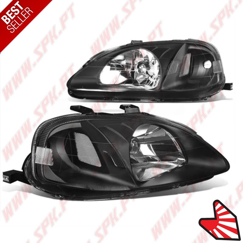 Faróis Look JDM Black - Honda Civic Facelift (1999-2001) Faróis Look JDM Black - Honda Civic Facelift (1999-2001)