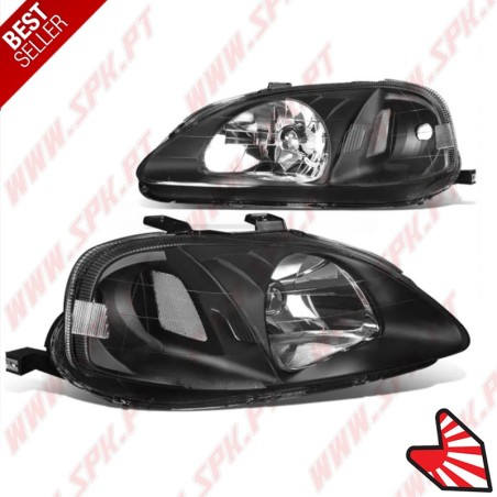 Faróis Look JDM Black - Honda Civic Facelift (1999-2001)