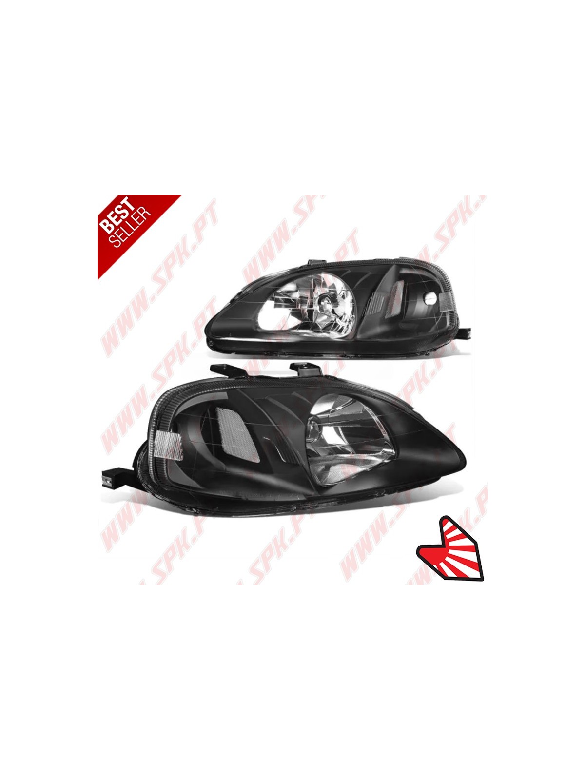 Faróis Look JDM Black - Honda Civic Facelift (1999-2001) Faróis Look JDM Black - Honda Civic Facelift (1999-2001)