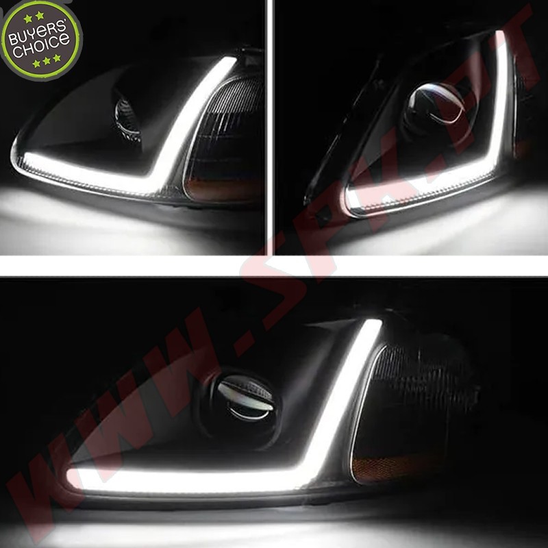 Faróis LED JDM Black+Amber  - Honda Civic Pré-Facelift (1996-1998) Faróis LED JDM Black+Amber  - Honda Civic Pré-Facelift (1996-1998)