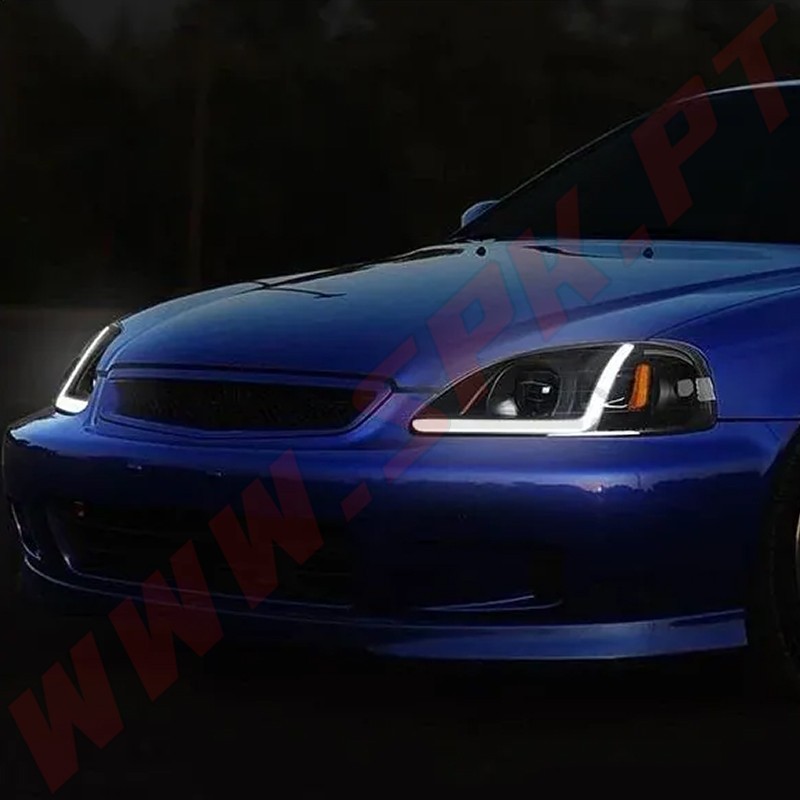 Faróis LED JDM Black+Amber - Honda Civic Facelift (1999-2001) Faróis LED JDM Black+Amber - Honda Civic Facelift (1999-2001)
