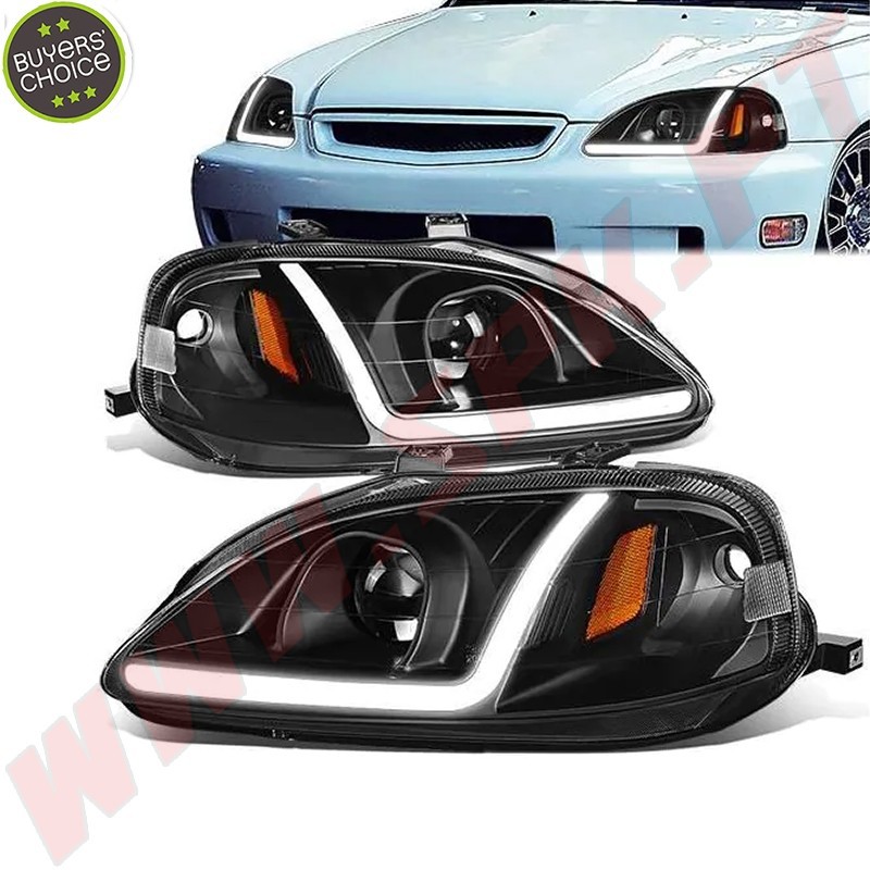 Faróis LED JDM Black+Amber - Honda Civic Facelift (1999-2001) Faróis LED JDM Black+Amber - Honda Civic Facelift (1999-2001)