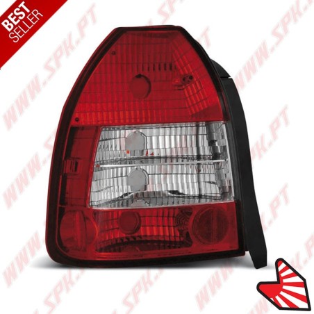 Farolins Cristal Red+Clear - Honda Civic Hatchback (1995-2001)