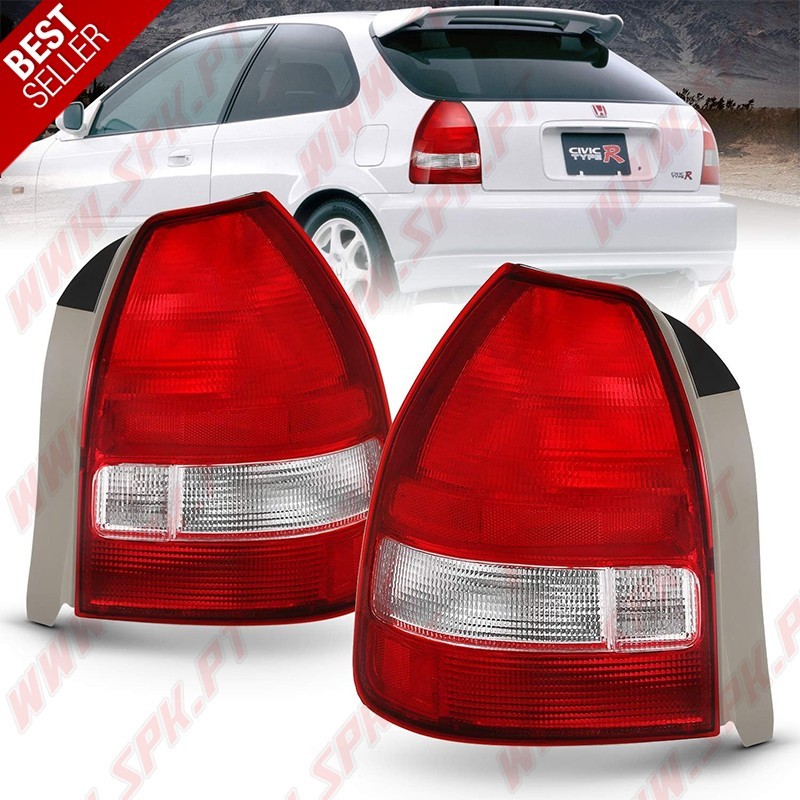 Farolins Look JDM Red+Clear - Honda Civic Hatchback (1995-2001) Farolins Look JDM Red+Clear - Honda Civic Hatchback (1995-2001)