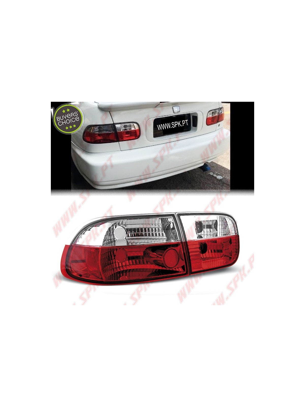 Farolins Cristal Red+Clear - Honda Civic Sedan / Coupe (1991-1995) Farolins Cristal Red+Clear - Honda Civic Sedan / Coupe (1991-1995)