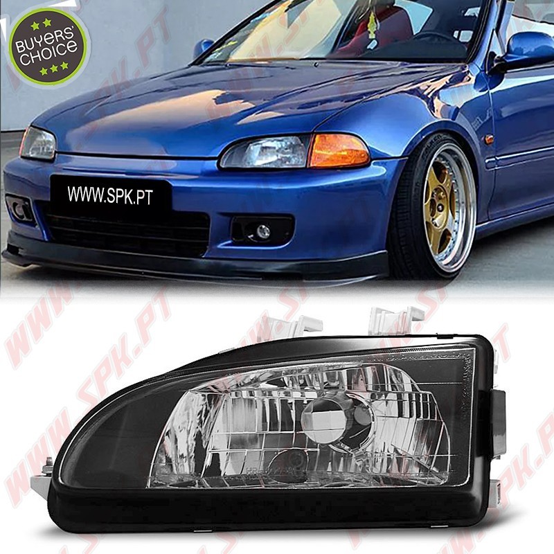 Faróis Look JDM Black - Honda Civic (1991-1995) Faróis Look JDM Black - Honda Civic (1991-1995)