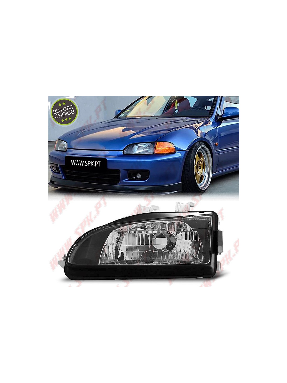 Faróis Look JDM Black - Honda Civic (1991-1995) Faróis Look JDM Black - Honda Civic (1991-1995)