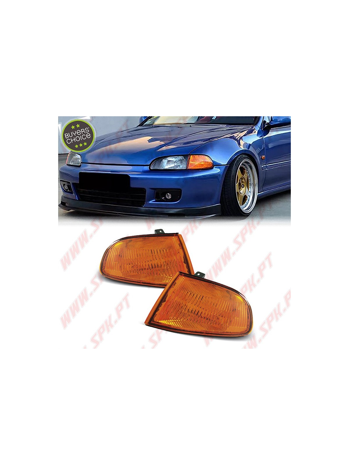 Piscas Frontais Look JDM Ambar - Honda Civic (1991-1995) Piscas Frontais Look JDM Ambar - Honda Civic (1991-1995)