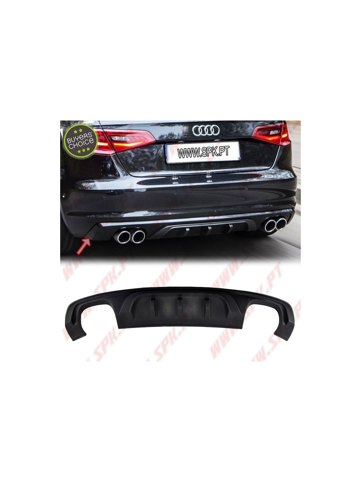 Difusor Traseiro - Audi A3 8V Sportback / Hatchback (2012-2016)