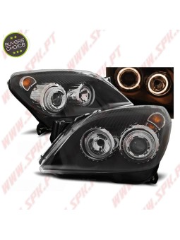 Faróis Angel Eyes / Black - Opel Astra H (2004-2010)