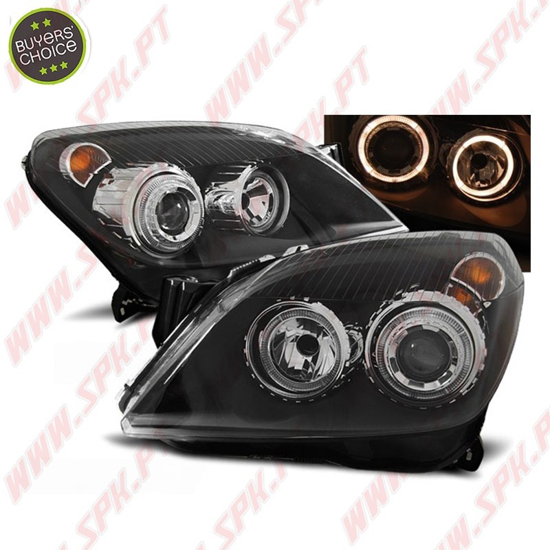 Faróis Angel Eyes / Black - Opel Astra H (2004-2010) Faróis Angel Eyes / Black - Opel Astra H (2004-2010)