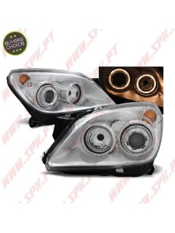 Faróis Angel Eyes / Chrome - Opel Astra H (2004-2010)