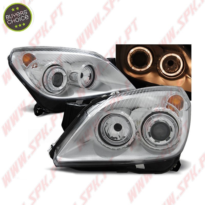 Faróis Angel Eyes / Chrome - Opel Astra H (2004-2010) Faróis Angel Eyes / Chrome - Opel Astra H (2004-2010)
