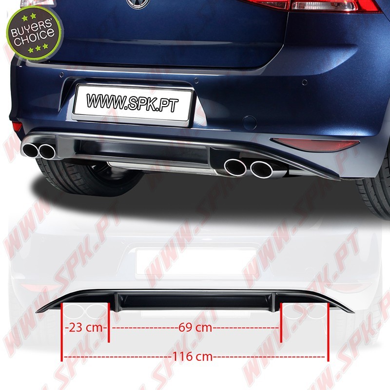 Difusor Traseiro - VW Golf 7 Standard (2012-2017) Difusor Traseiro - VW Golf 7 Standard (2012-2017)