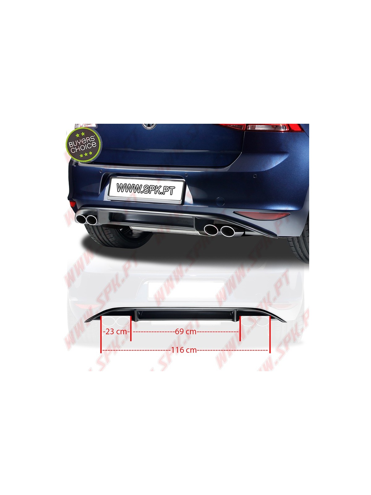 Difusor Traseiro - VW Golf 7 Standard (2012-2017) Difusor Traseiro - VW Golf 7 Standard (2012-2017)