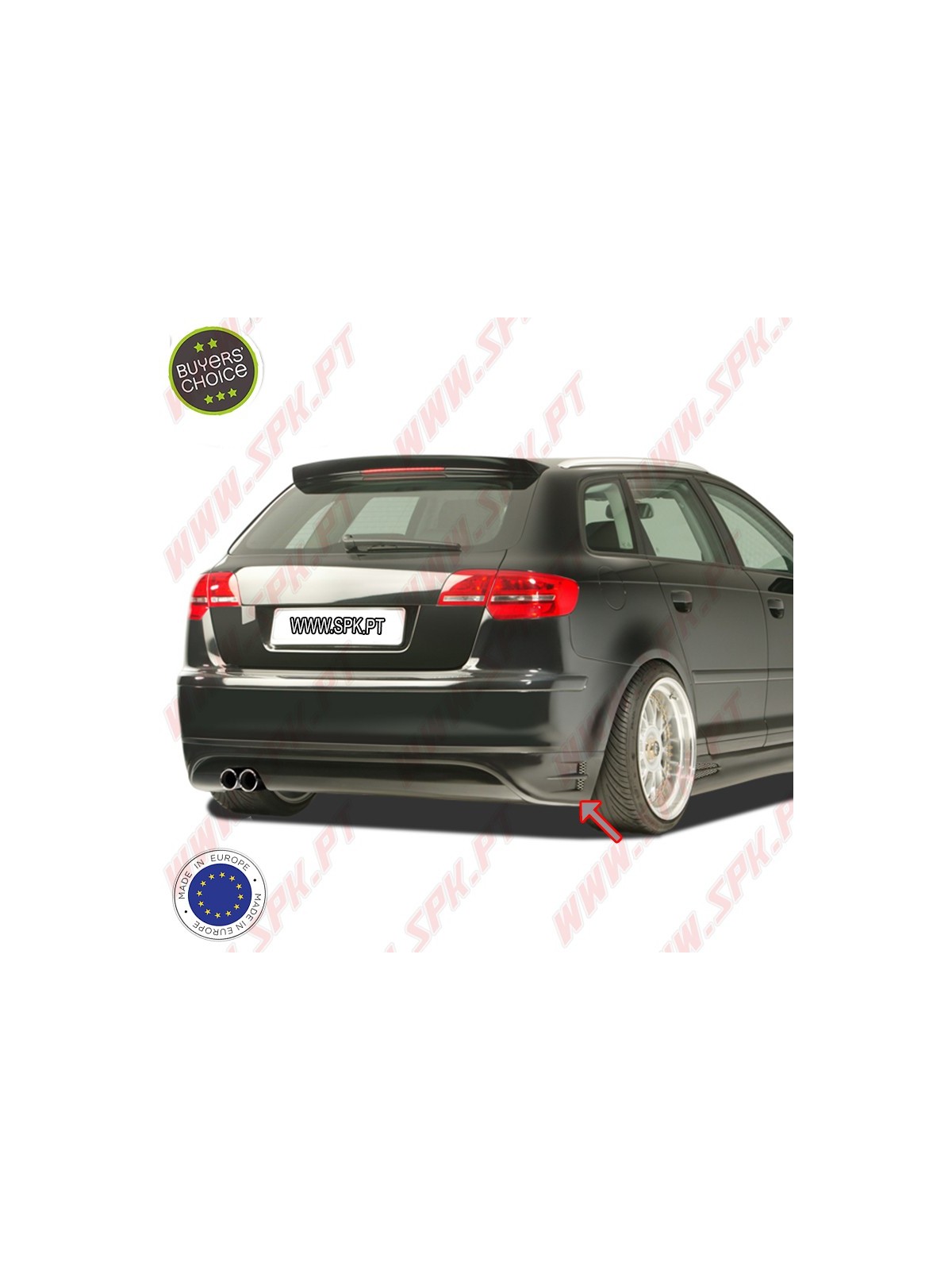 Difusor Traseiro - Audi A3 8P Sportback (2003-2008) Difusor Traseiro - Audi A3 8P Sportback (2003-2008)
