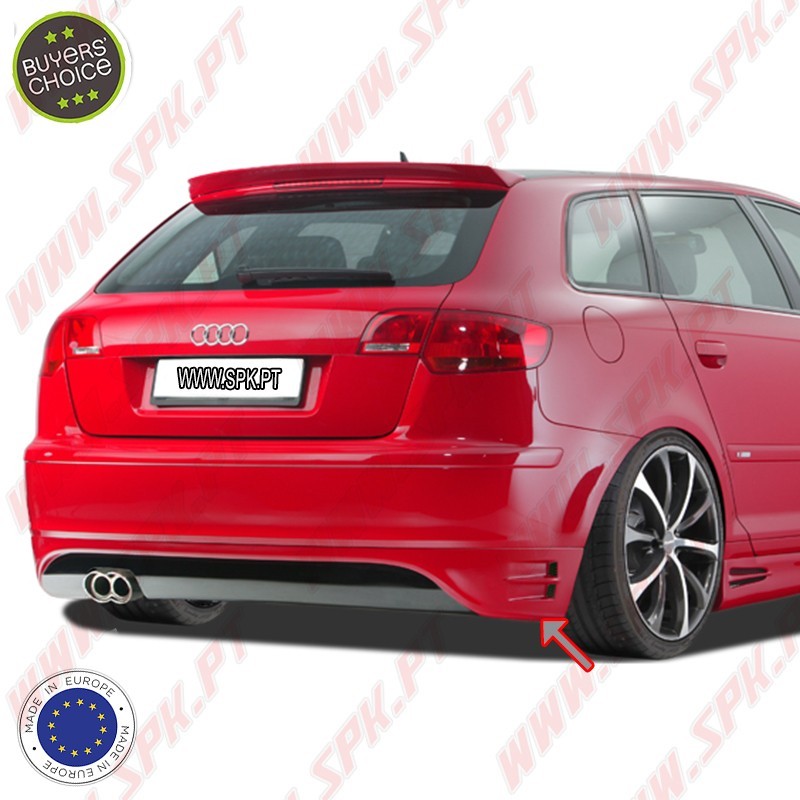 Difusor Traseiro - Audi A3 8P Sportback (2003-2008) Difusor Traseiro - Audi A3 8P Sportback (2003-2008)