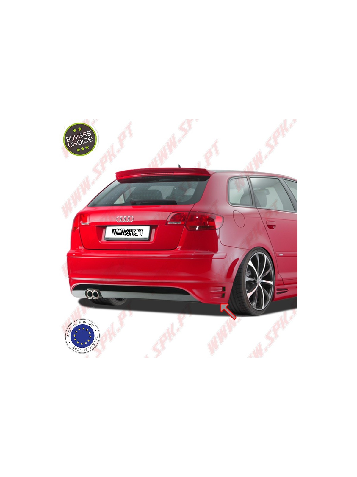 Difusor Traseiro - Audi A3 8P Sportback (2003-2008) Difusor Traseiro - Audi A3 8P Sportback (2003-2008)