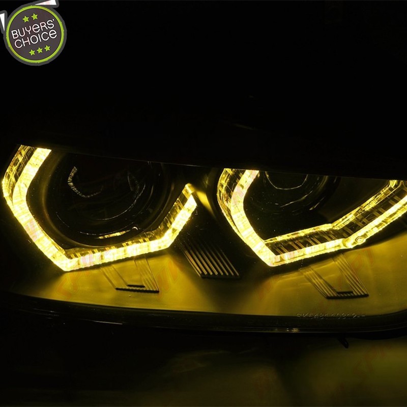 Faróis Angel Eyes 3D Yellow / Black - BMW F30 / F31 (2011-2015) Faróis Angel Eyes 3D Yellow / Black - BMW F30 / F31 (2011-2015)