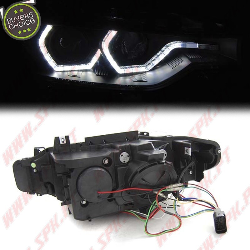 Faróis Angel Eyes 3D / Black - BMW F30 / F31 (2011-2015) Faróis Angel Eyes 3D / Black - BMW F30 / F31 (2011-2015)