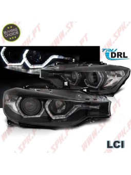 Faróis Angel Eyes LED DRL / Black - BMW F30 / F31 LCI (2015-2019)