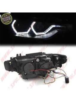 Faróis Angel Eyes LED DRL / Black - BMW F30 / F31 LCI (2015-2019)