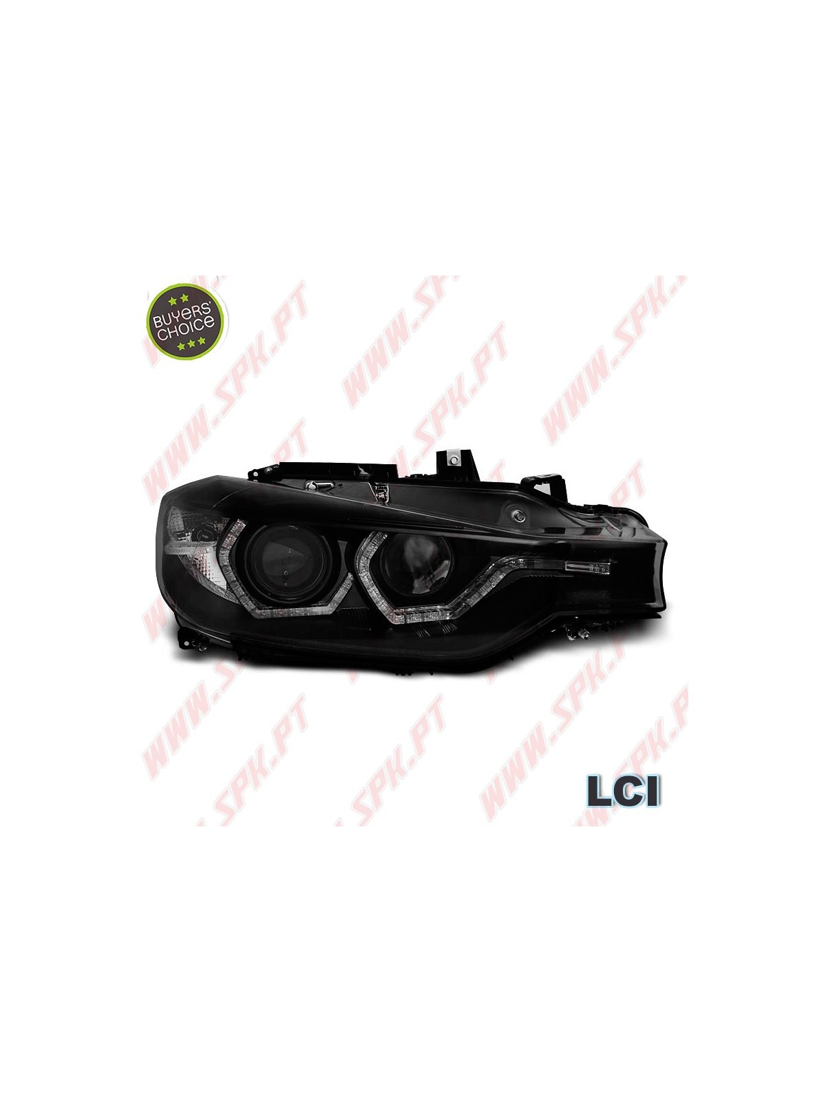 Faróis Angel Eyes LED DRL / Black - BMW F30 / F31 LCI (2015-2019) Faróis Angel Eyes LED DRL / Black - BMW F30 / F31 LCI (2015-2019)