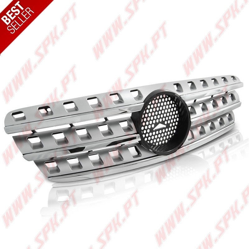 Grelha Frontal Silver+Chrome - Mercedes ML W163 (1998-2005) Grelha Frontal Silver+Chrome - Mercedes ML W163 (1998-2005)