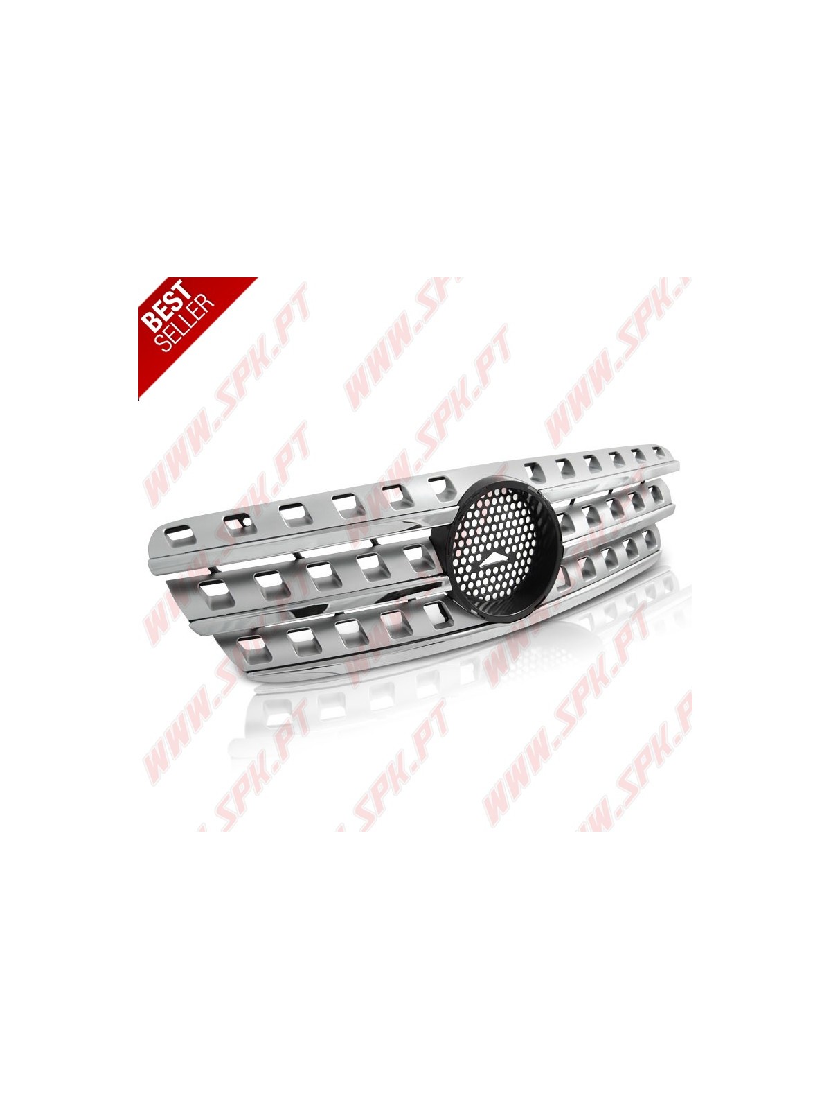 Grelha Frontal Silver+Chrome - Mercedes ML W163 (1998-2005) Grelha Frontal Silver+Chrome - Mercedes ML W163 (1998-2005)