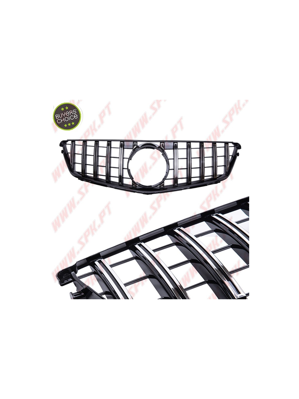 Grelha Frontal Look GTR Black+Chrome - Mercedes W204 (2007-2014) Grelha Frontal Look GTR Black+Chrome - Mercedes W204 (2007-2014)