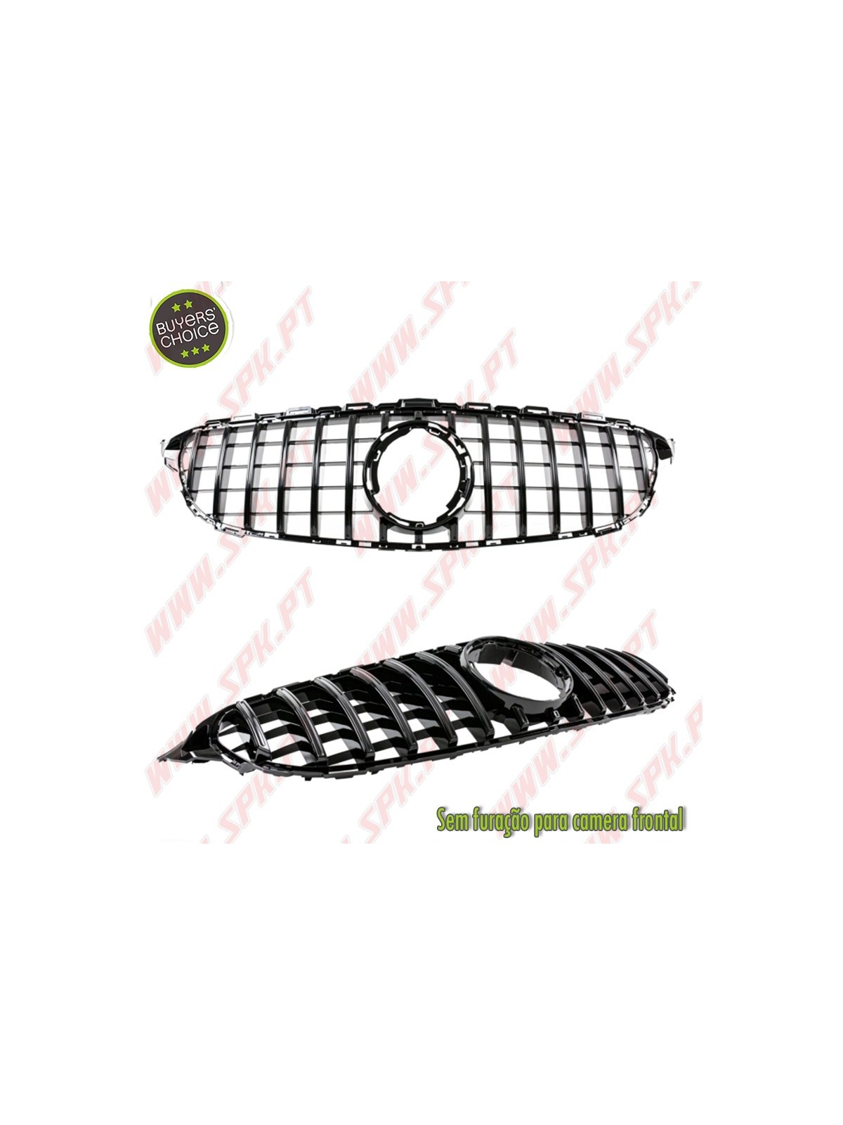 Grelha Frontal Look GTR Black Gloss - Mercedes W205 Facelift (2018-2021)