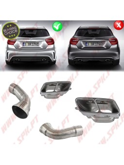 Difusor Traseiro + Ponteiras Look Sport - Mercedes W176 (2012-2018)