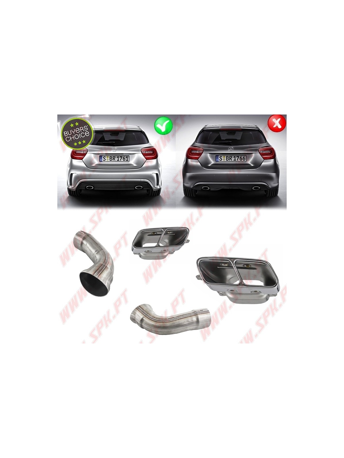 Difusor Traseiro + Ponteiras Look Sport - Mercedes W176 (2012-2018) Difusor Traseiro + Ponteiras Look Sport - Mercedes W176 (2012-2018)