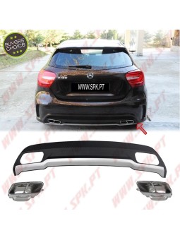 Difusor Traseiro + Ponteiras Look Sport - Mercedes W176 (2012-2018)