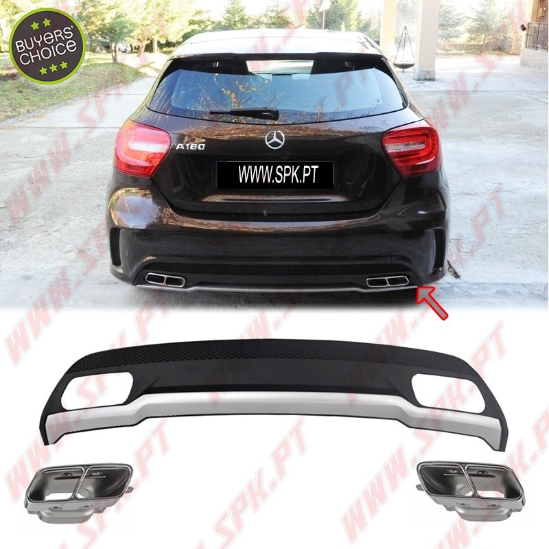 Difusor Traseiro + Ponteiras Look Sport - Mercedes W176 (2012-2018) Difusor Traseiro + Ponteiras Look Sport - Mercedes W176 (2012-2018)