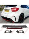 Difusor Traseiro + Ponteiras Look Sport Red - Mercedes W176 (2012-2018) Difusor Traseiro + Ponteiras Look Sport Red - Mercedes W176 (2012-2018)