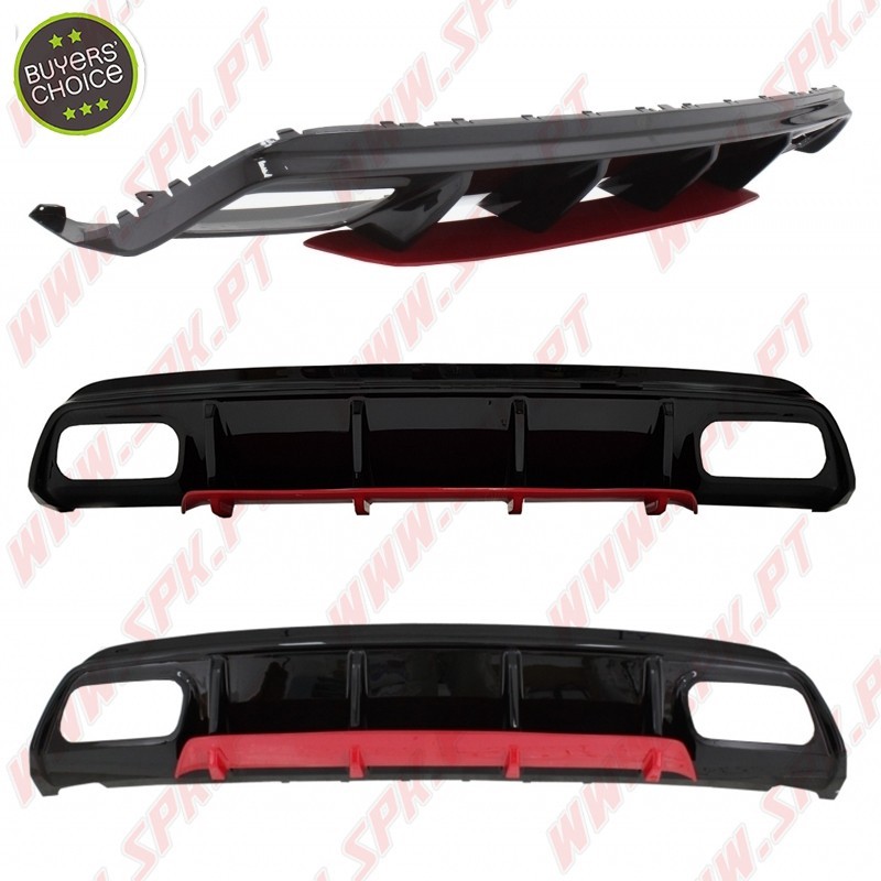 Difusor Traseiro + Ponteiras Look Sport Red - Mercedes W176 (2012-2018) Difusor Traseiro + Ponteiras Look Sport Red - Mercedes W176 (2012-2018)