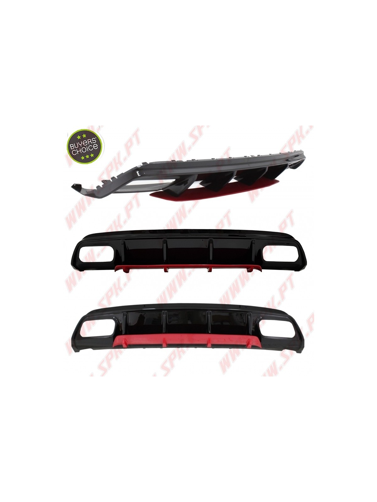 Difusor Traseiro + Ponteiras Look Sport Red - Mercedes W176 (2012-2018) Difusor Traseiro + Ponteiras Look Sport Red - Mercedes W176 (2012-2018)