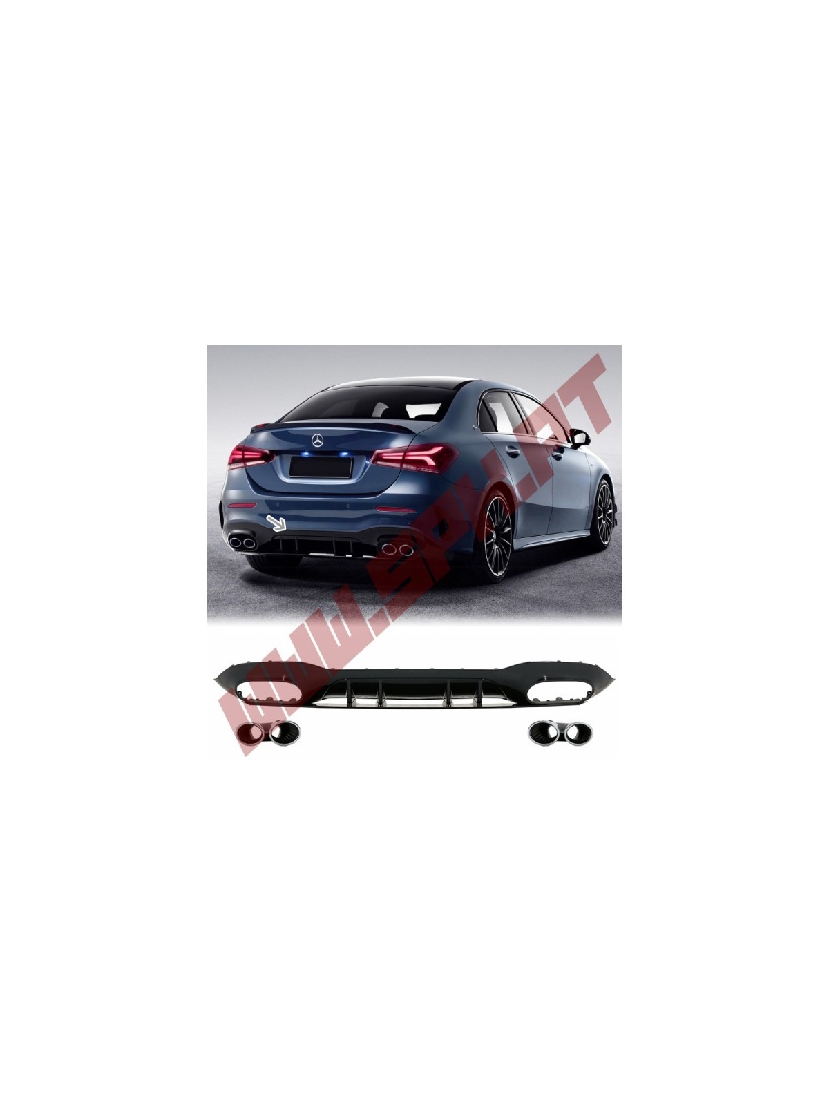 Difusor Traseiro + Ponteiras Look AMG - Mercedes V177 Sedan (2018-) Difusor Traseiro + Ponteiras Look AMG - Mercedes V177 Sedan (2018-)