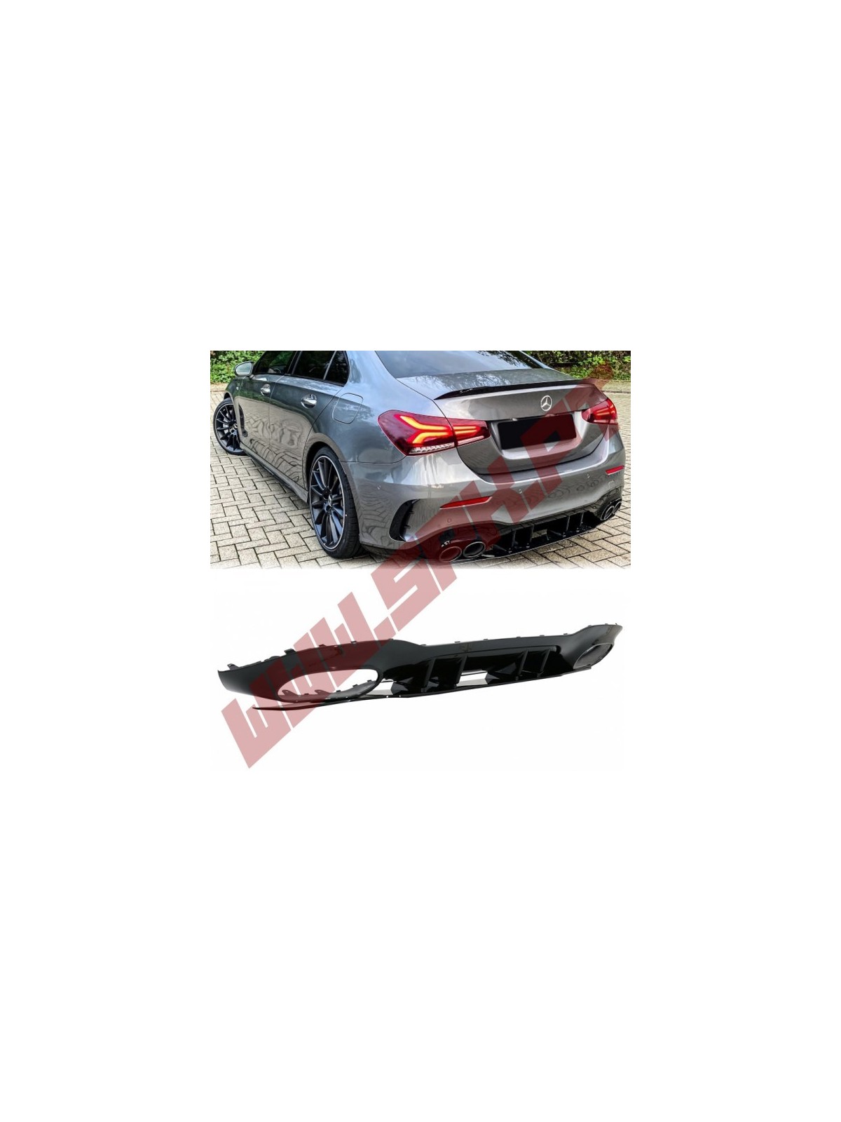 Difusor Traseiro + Ponteiras Look AMG - Mercedes V177 Sedan (2018-) Difusor Traseiro + Ponteiras Look AMG - Mercedes V177 Sedan (2018-)